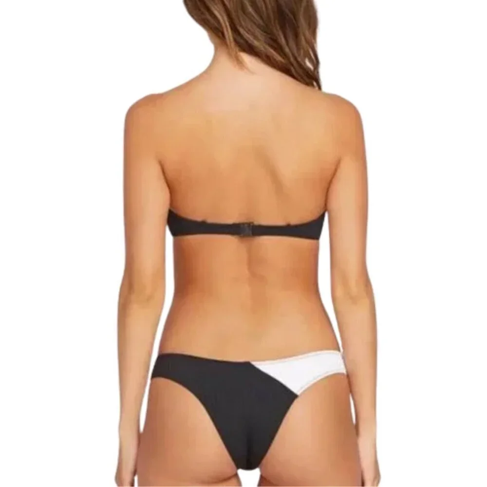 NEW Volcom Simply Rib Black & White 2 Pc. Bikini Sz. 16W / XL